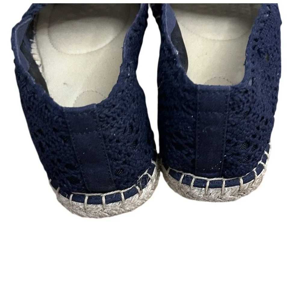 Talbots Women's Izzy Blue Crochet Espadrille Shoes Size 9 EUC Boho Cottage Fairy